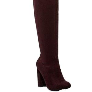 Penelope Burgundy Over the Knee boots